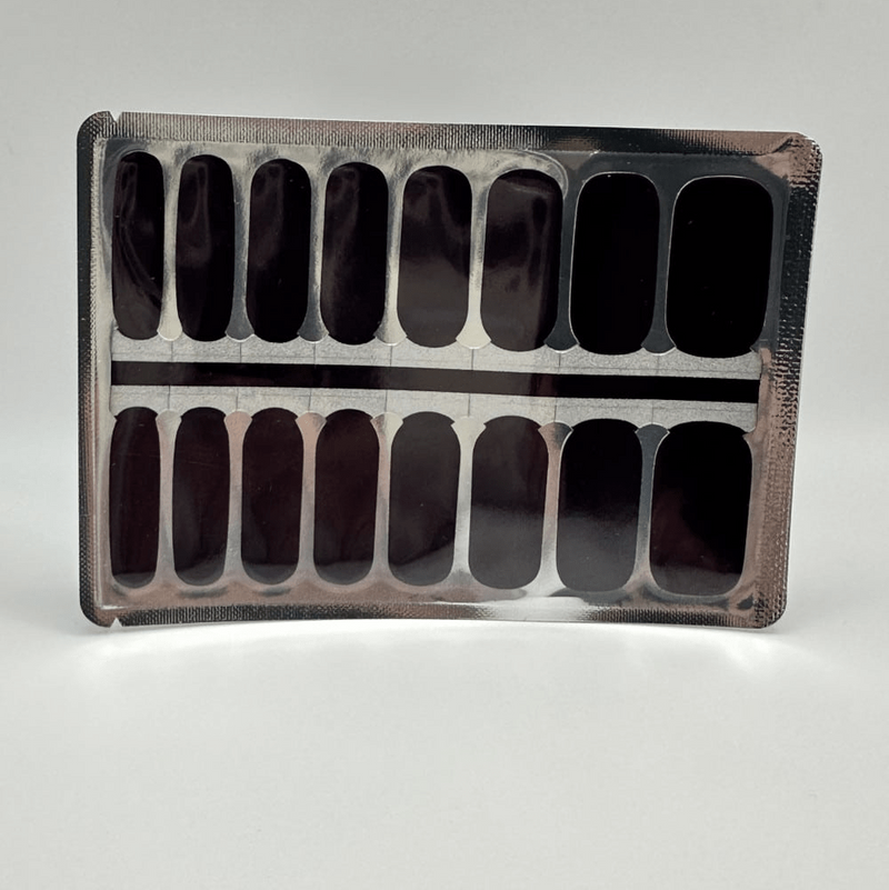 Aubergine purple non-UV nail wraps sheet with multiple sizes for DIY manicure