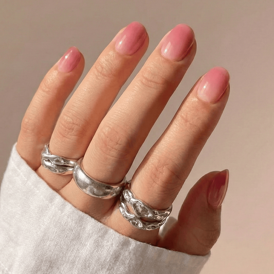 Holy Grail Nail press on Pink Jelly - Soft Gel Press Ons (Extra Short Natural)