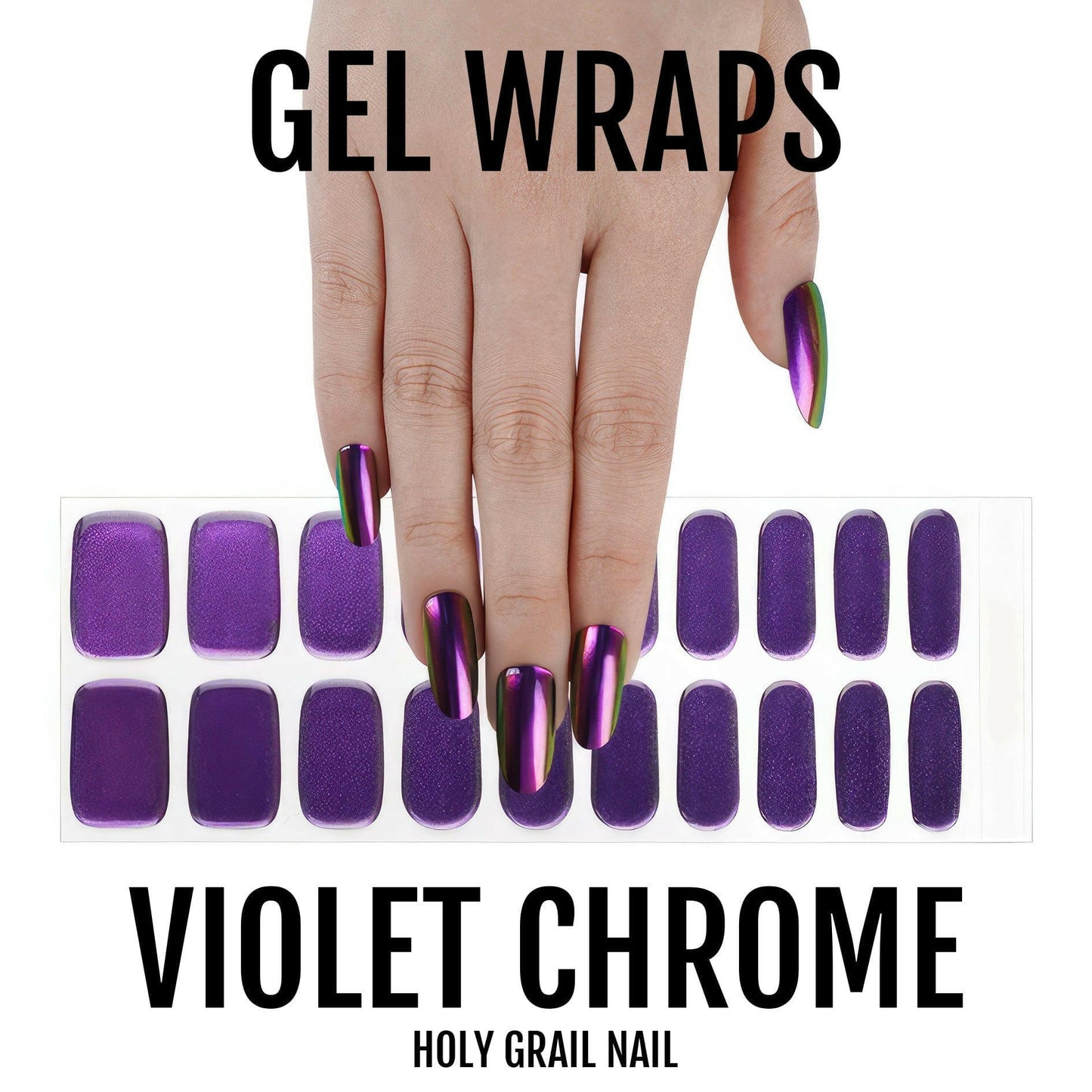 Holy Grail Nail Semi-Cured Gels Violet Chrome - Gels, Purple Chrome Gels, Holy Gels