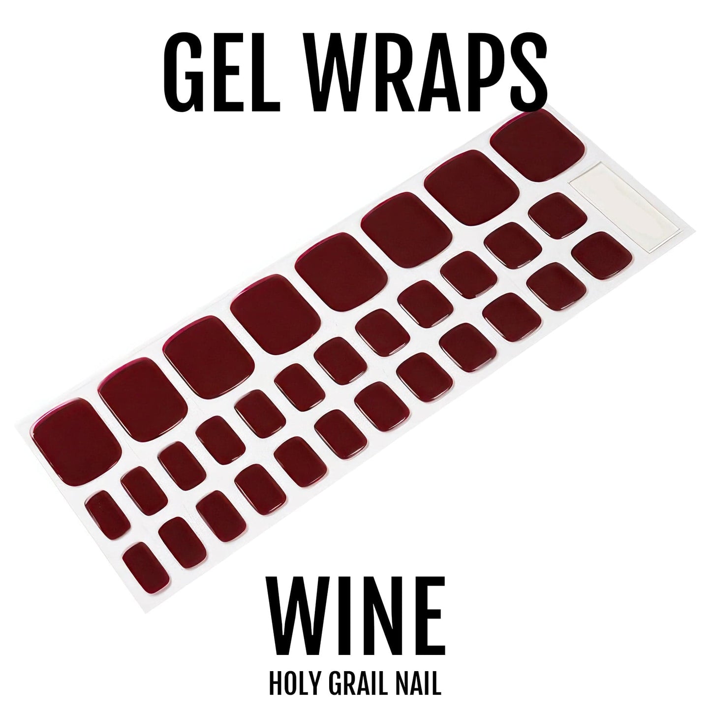 HOLY GRAIL NAIL Semi-Cured Gels Wine - Gel Pedi Wraps, Mulled Wine Toes Gels, Holy Gels