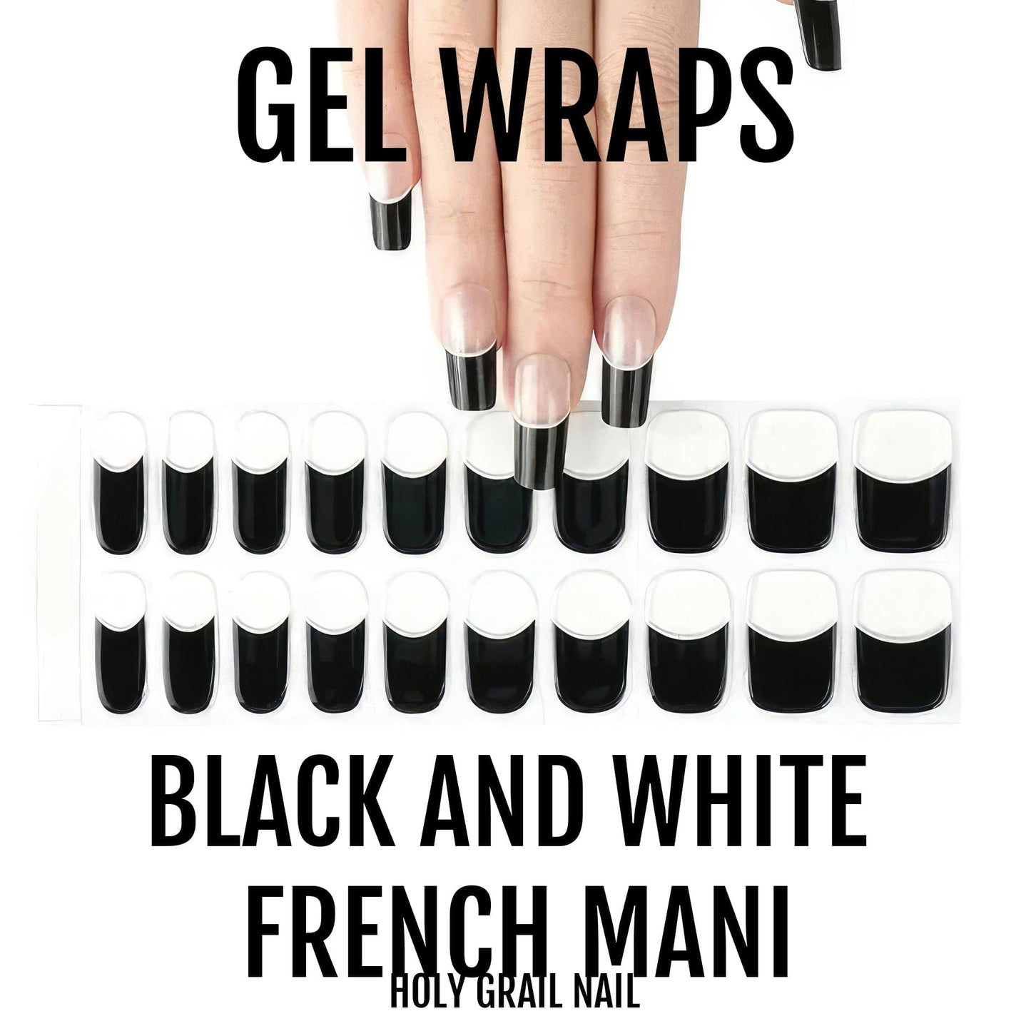 Holy Grail Nail Semi-Cured Gels Black and White French Mani - Gels