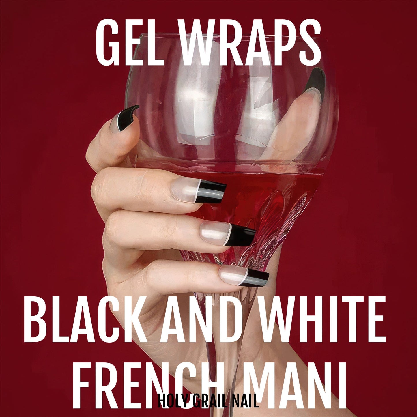 Holy Grail Nail Semi-Cured Gels Black and White French Mani - Gels