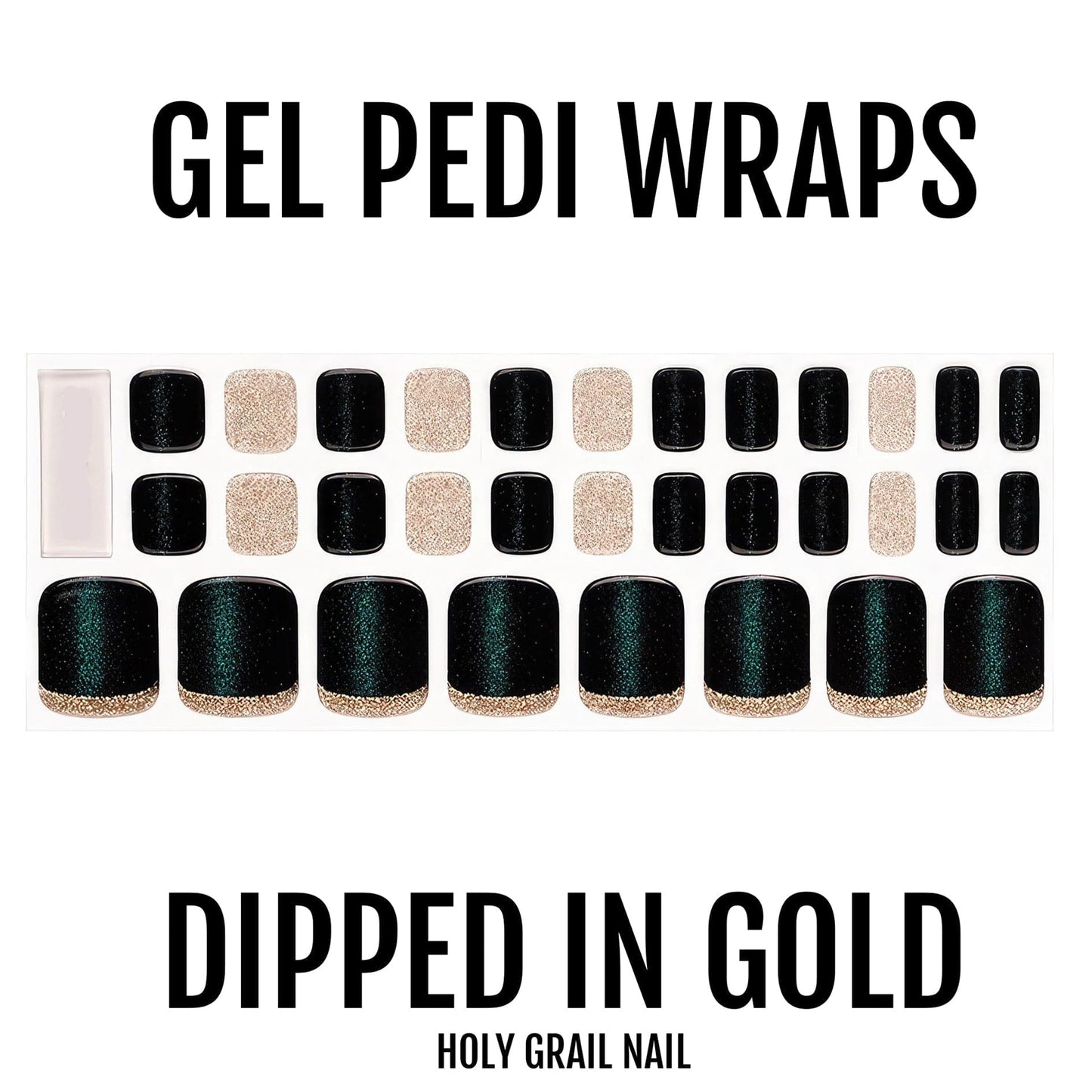 Holy Grail Nail Semi-Cured Gels Dipped in Gold - Gel Pedi Wraps