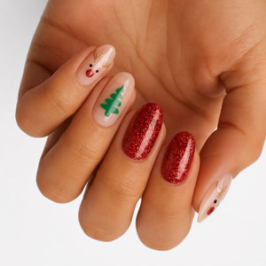 Red Nosed Reindeer (Transparent) - Holy Classics (Non-UV Nail Wraps)