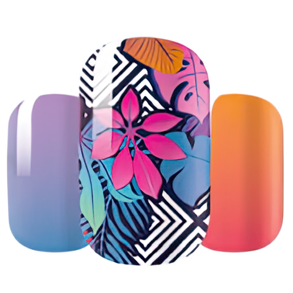 Holy Grail Nail Non-UV Nail Wraps Kyoto Garden - Wide Fit Wrap (22 Piece)