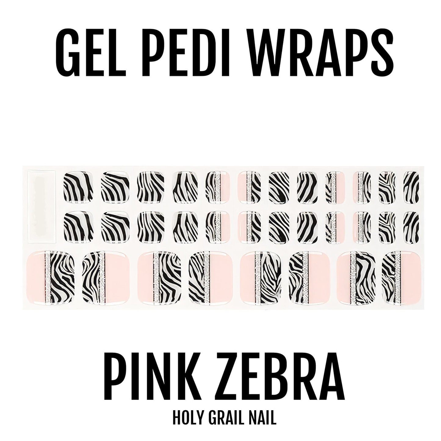 Holy Grail Nail Semi-Cured Gels Pink Zebra - Gel Pedi Wraps