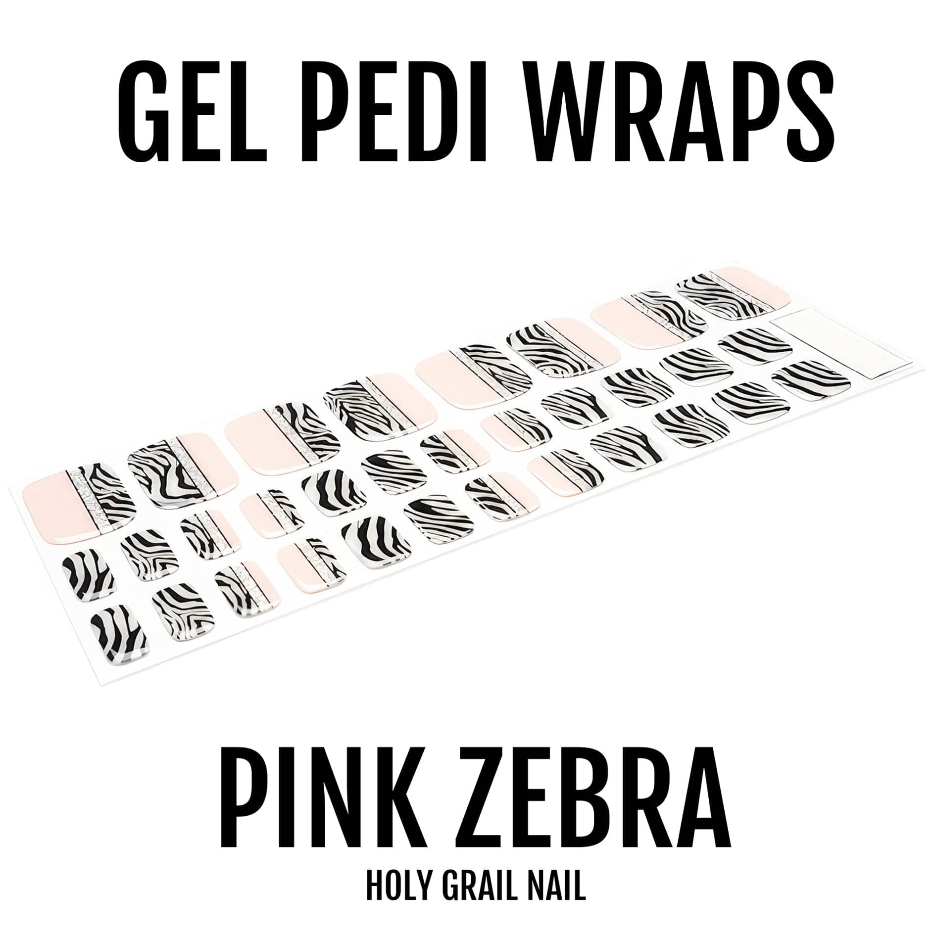 Holy Grail Nail Semi-Cured Gels Pink Zebra - Gel Pedi Wraps