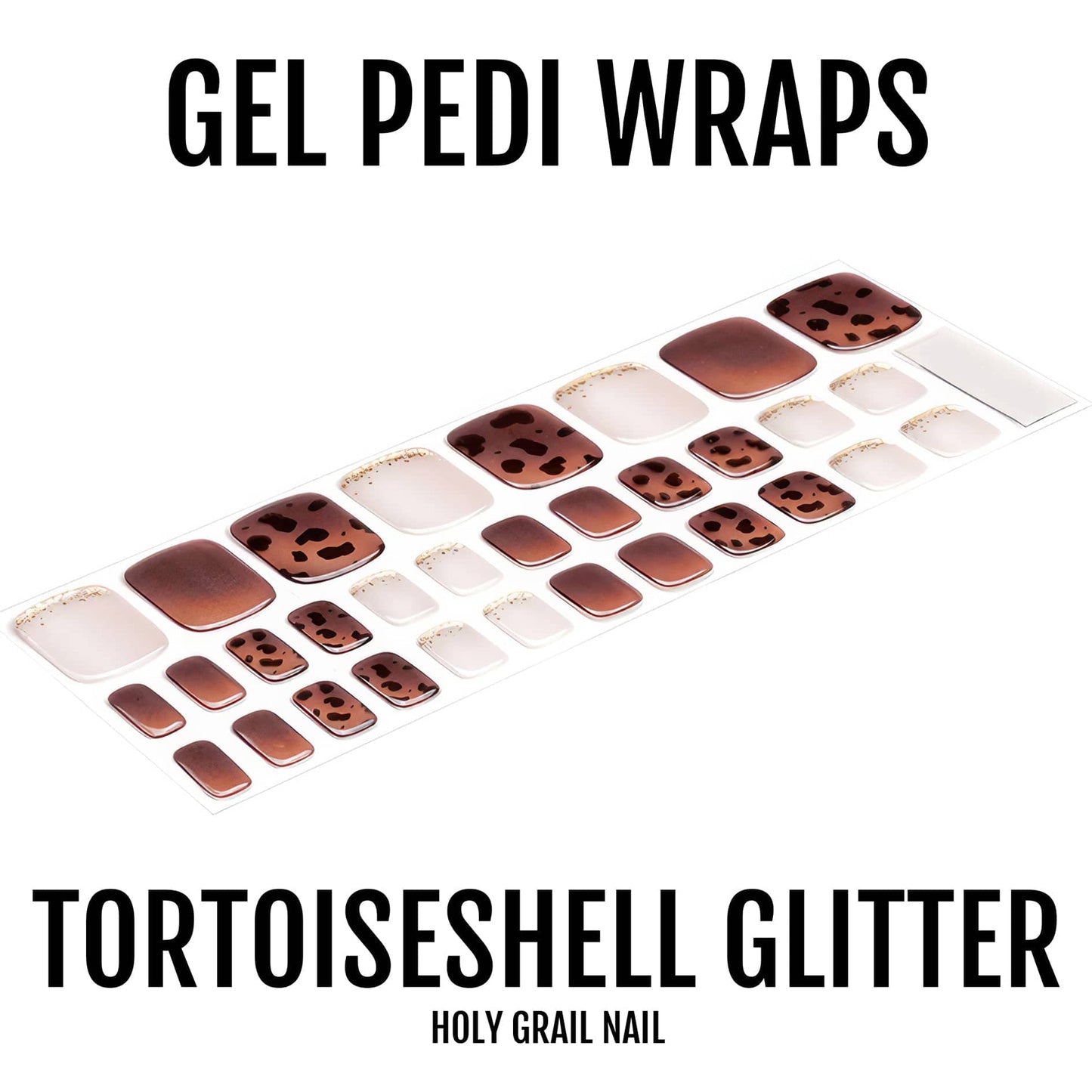 Holy Grail Nail Semi-Cured Gels Tortoiseshell Glitter - Gel Pedi Wraps