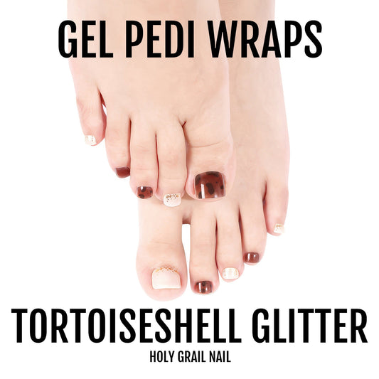 Holy Grail Nail Semi-Cured Gels Tortoiseshell Glitter - Gel Pedi Wraps