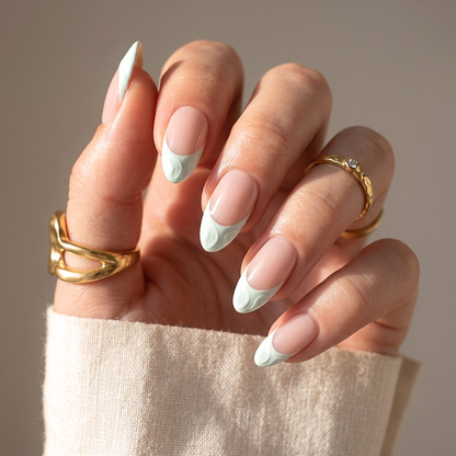 French Wave - Soft Gel Press Ons (Short Almond)