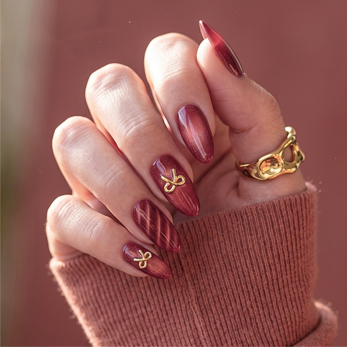 Gift Wrapped- Soft Gel Press Ons (Medium Almond)