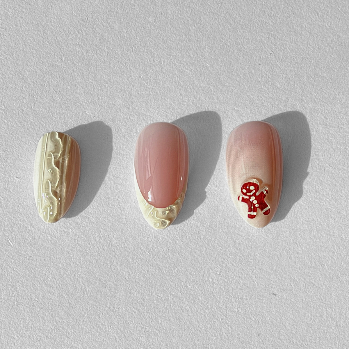 Gingerbread Glam- Soft Gel Press Ons (Short Almond)