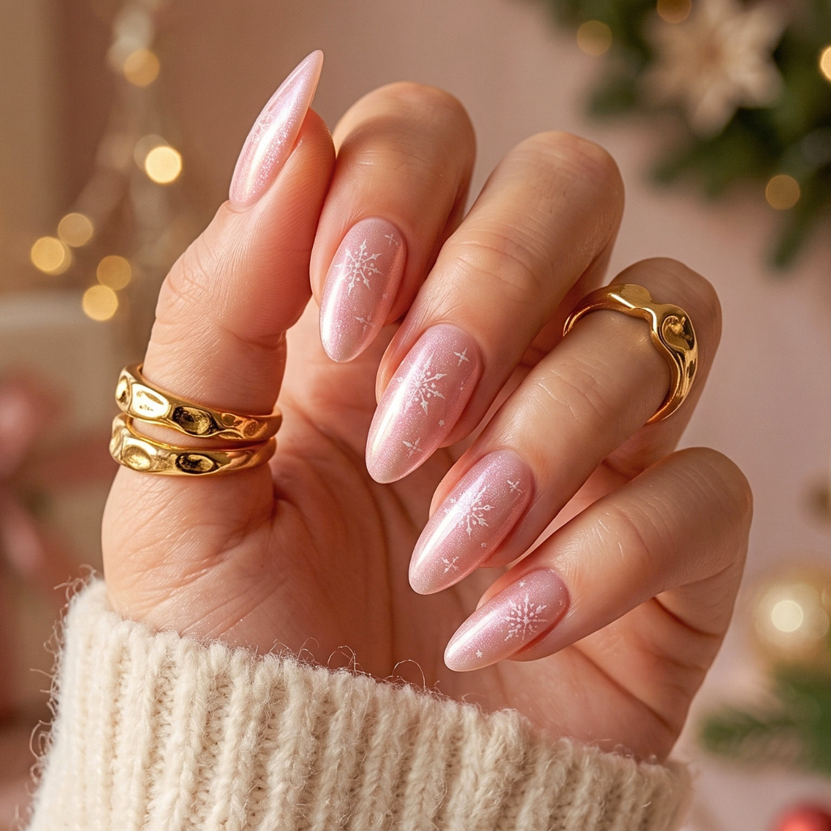 Winter Luxe - Soft Gel Press Ons (Short Almond)