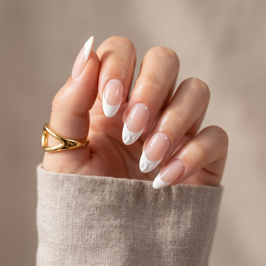 French Wave - Soft Gel Press Ons (Short Almond)