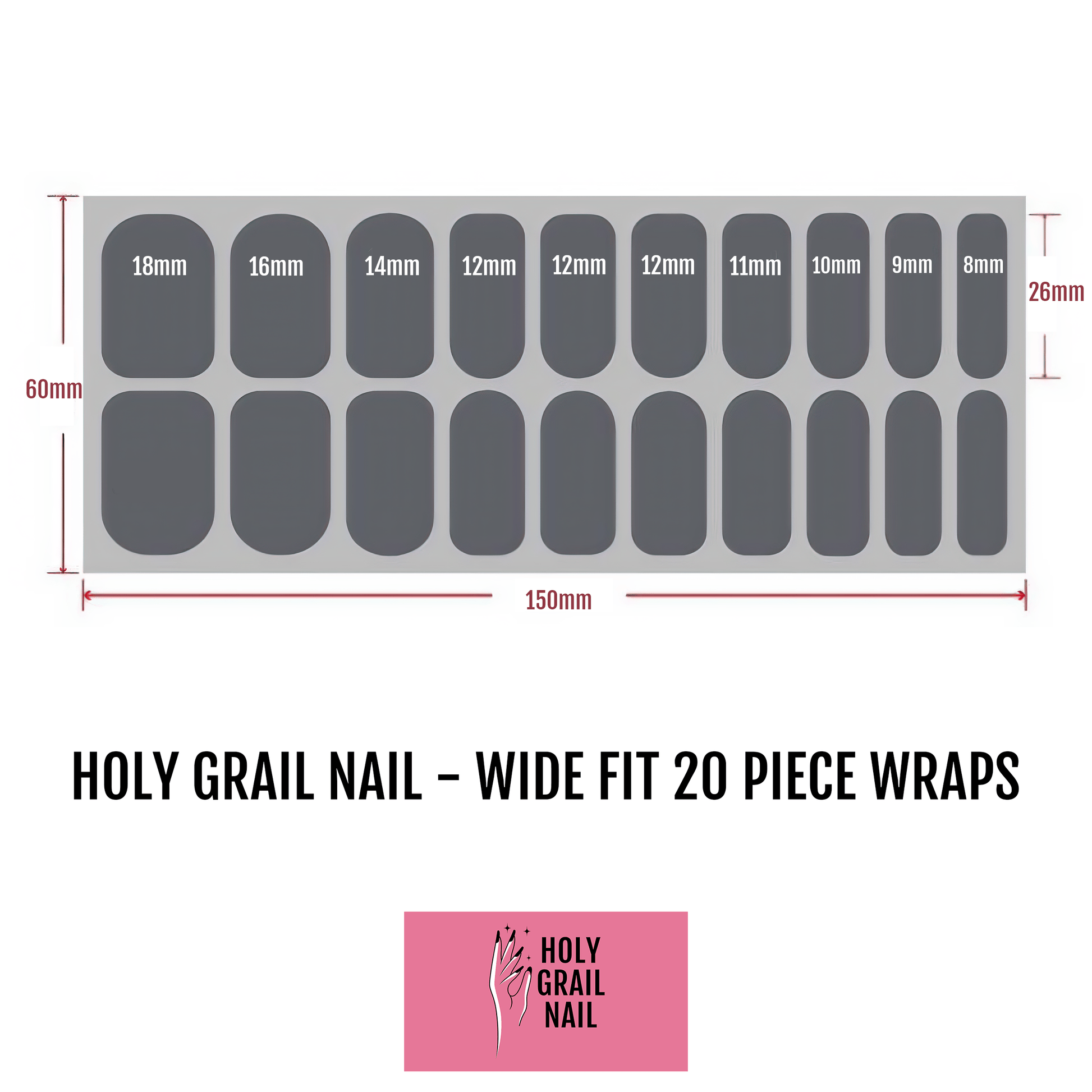 Holy Grail Nail Non-UV Nail Wraps Good Vibes - Wide Fit Wrap (20 Piece)