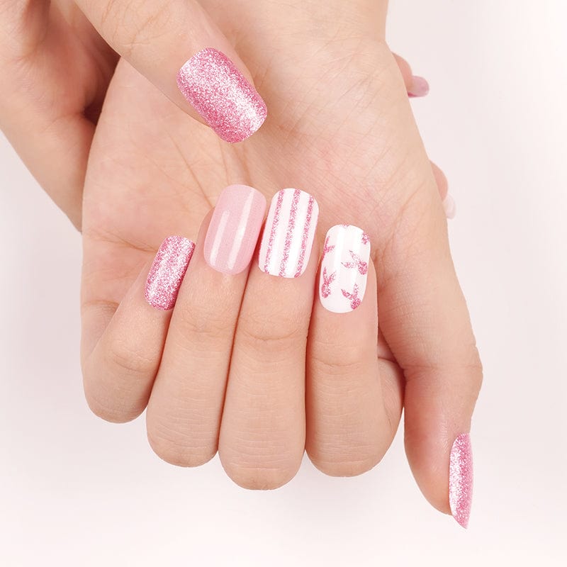 Holy Grail Nail Non-UV Nail Wraps Pink Ribbon - Light Pink (Glitter) - Holy Classics (Non-UV Nail Wraps)