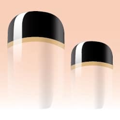 Holy Grail Nail Non-UV Nail Wraps Black and Gold French Mani (Part Transparent)- Holy Classics (Non-UV Nail Wraps)