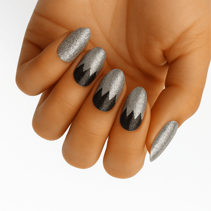 Holy Grail Nail Non-UV Nail Wraps Black and White Tesselate (Glitter) - Holy Classics (Non-UV Nail Wraps)