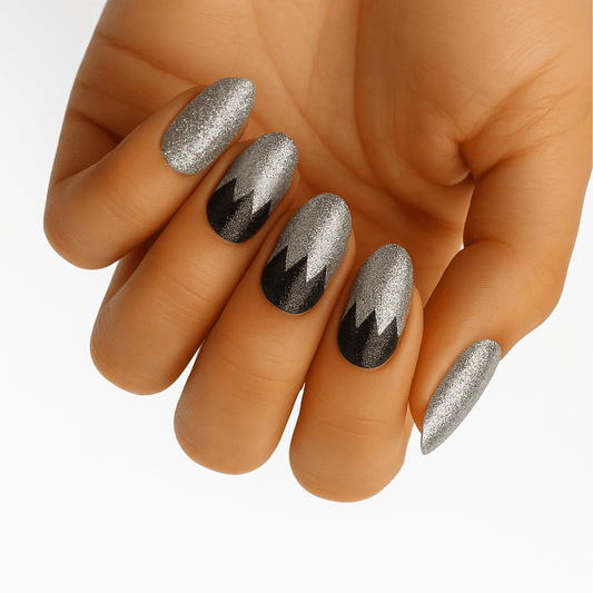 Holy Grail Nail Non-UV Nail Wraps Black and White Tesselate (Glitter) - Holy Classics (Non-UV Nail Wraps)