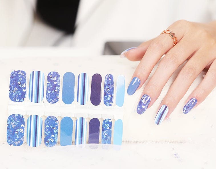 Holy Grail Nail Non-UV Nail Wraps Blue Garden - Holy Classics (Non-UV Nail Wraps)