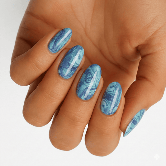Holy Grail Nail Non-UV Nail Wraps Blue Marble - Holy Classics (Non-UV Nail Wraps)