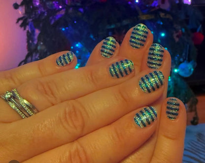 Holy Grail Nail Non-UV Nail Wraps Breton Stripe Glitter - Holy Classics (Non-UV Nail Wraps)