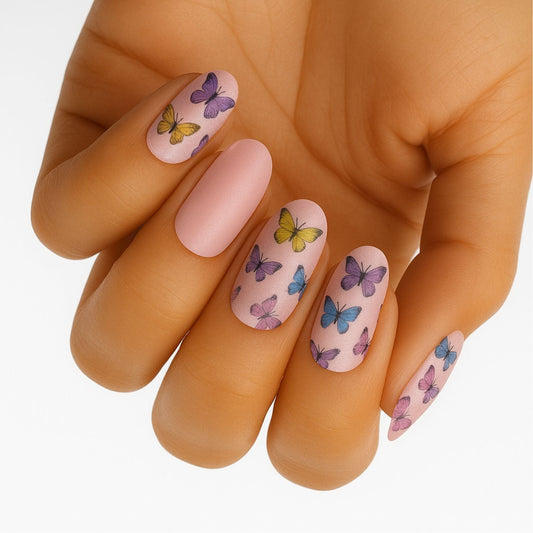 Holy Grail Nail Non-UV Nail Wraps Butterfly Mania (Wide) - Wide Fit Wrap (20 Piece)