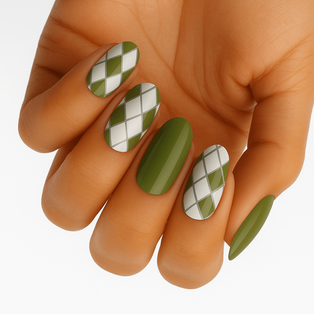 Holy Grail Nail Non-UV Nail Wraps Check Green - Holy Classics (Non-UV Nail Wraps)