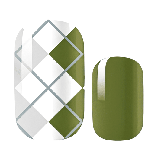 Holy Grail Nail Non-UV Nail Wraps Check Green - Holy Classics (Non-UV Nail Wraps)