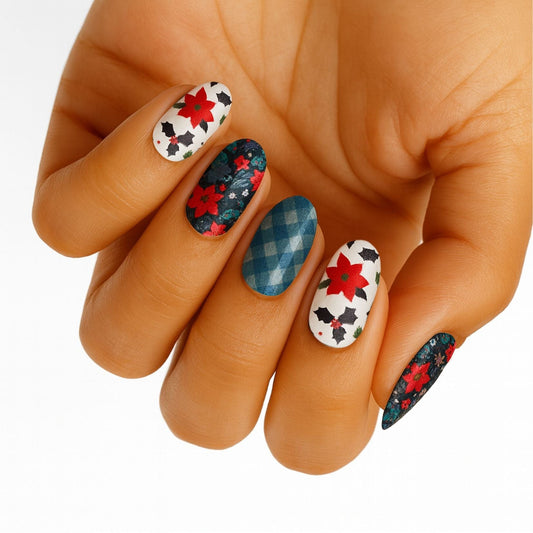 Holy Grail Nail Non-UV Nail Wraps Christmas Poinsettia - Holy Classics (Non-UV Nail Wraps)