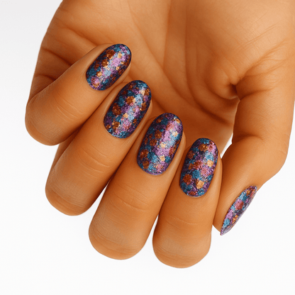 Holy Grail Nail Non-UV Nail Wraps Dressed Up (Glitter) - Wide Fit Wrap (22 Piece)