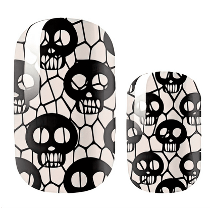 Holy Grail Nail Non-UV Nail Wraps Fishnet Skulls (Glow in the Dark) - Holy Classics (Non-UV Nail Wraps)