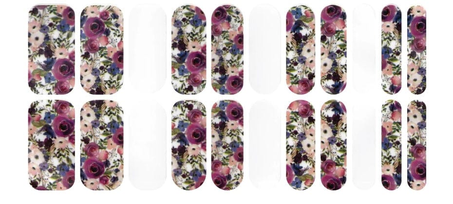 Holy Grail Nail Non-UV Nail Wraps Flower Arrangement - Wide Fit Wrap (22 Piece)