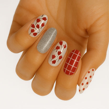 Holy Grail Nail Non-UV Nail Wraps Flower Pop - Wide Fit Wrap (20 Piece)