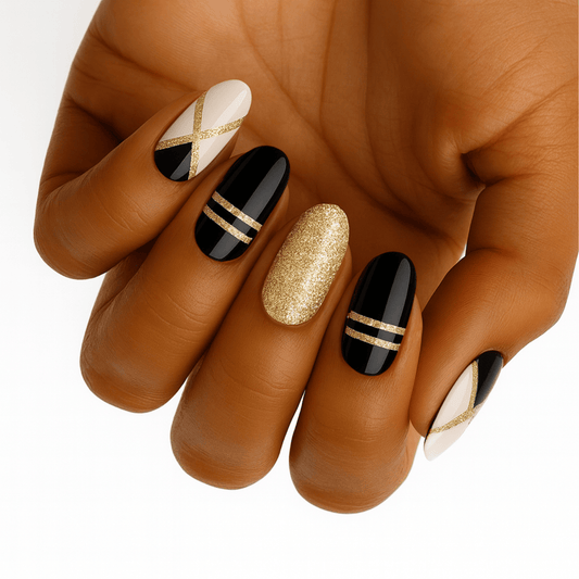 Holy Grail Nail Non-UV Nail Wraps Gatsby (Wide) - Wide Fit Wrap (22 Piece)