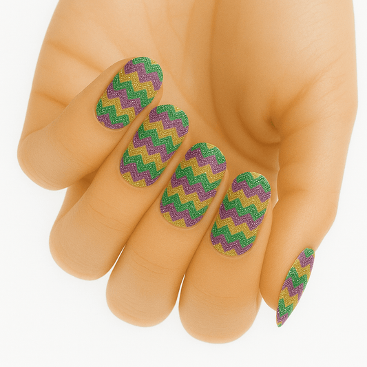 Holy Grail Nail Non-UV Nail Wraps Going Places (Glitter) - Wide Fit Wrap (22 Piece)