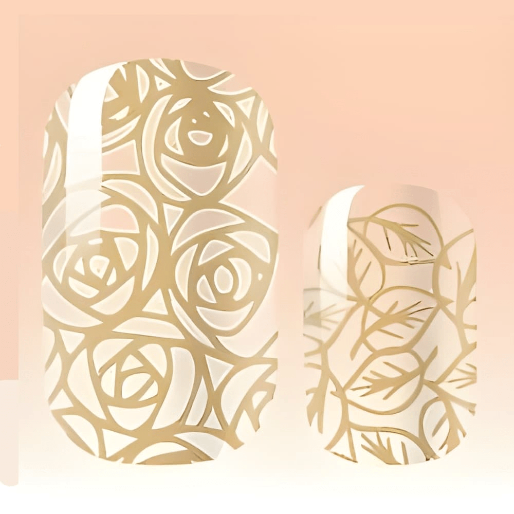 Holy Grail Nail Non-UV Nail Wraps Golden Flowers (Part Transparent)- Holy Classics (Non-UV Nail Wraps)