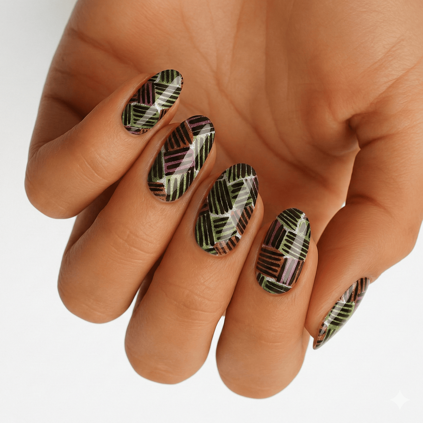 Holy Grail Nail Non-UV Nail Wraps Hypnotic (Glitter) - Wide Fit Wrap (22 Piece)