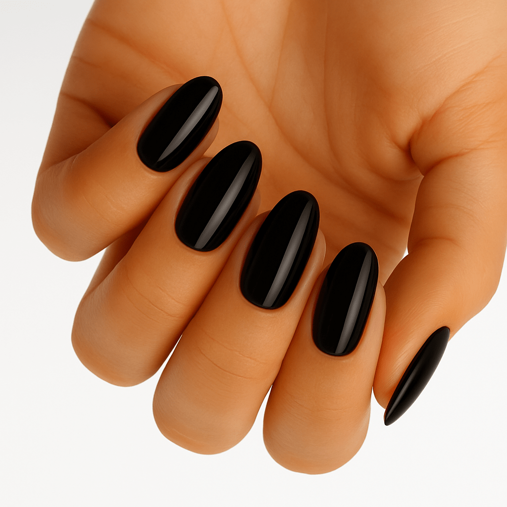 Holy Grail Nail Non-UV Nail Wraps Jet Black - Wide Fit Wrap (20 Piece)