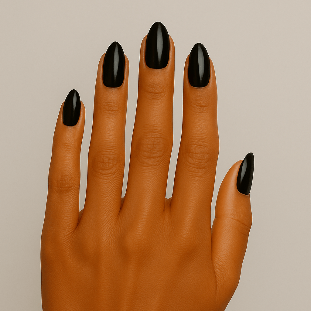 Holy Grail Nail Non-UV Nail Wraps Jet Black - Wide Fit Wrap (20 Piece)