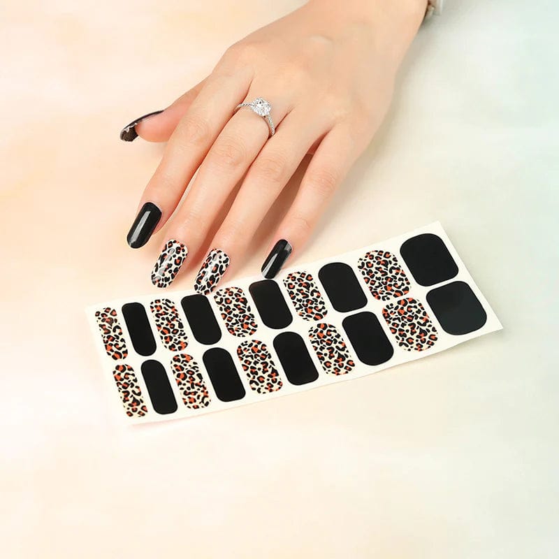 Holy Grail Nail Non-UV Nail Wraps Leo Leopard Noir - Wide Fit Wrap (20 Piece)