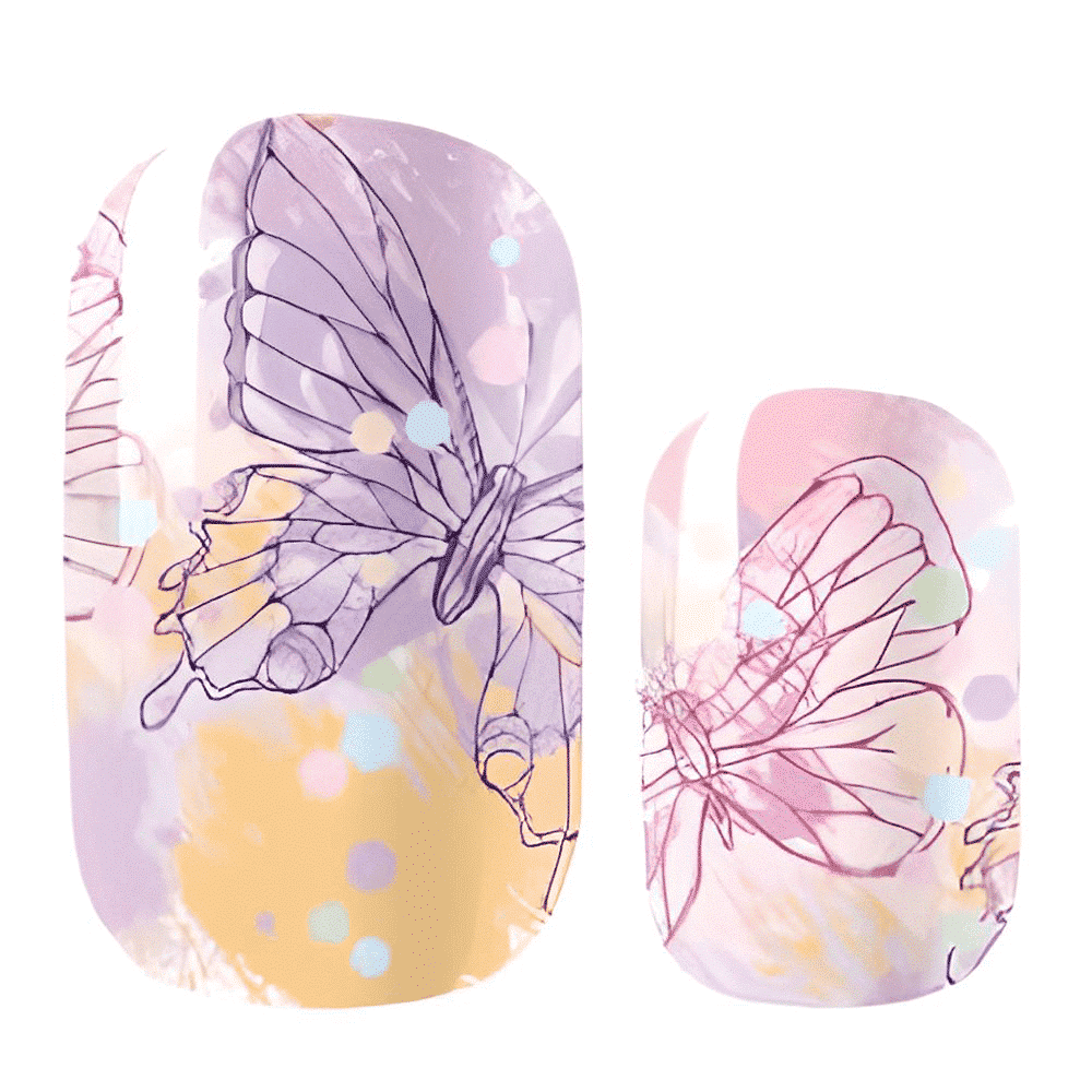 Holy Grail Nail Non-UV Nail Wraps Pastel Butterfly - Holy Classics (Non-UV Nail Wraps)