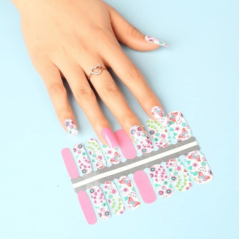 Holy Grail Nail Non-UV Nail Wraps Pink Butterfly - Holy Classics (Non-UV Nail Wraps)