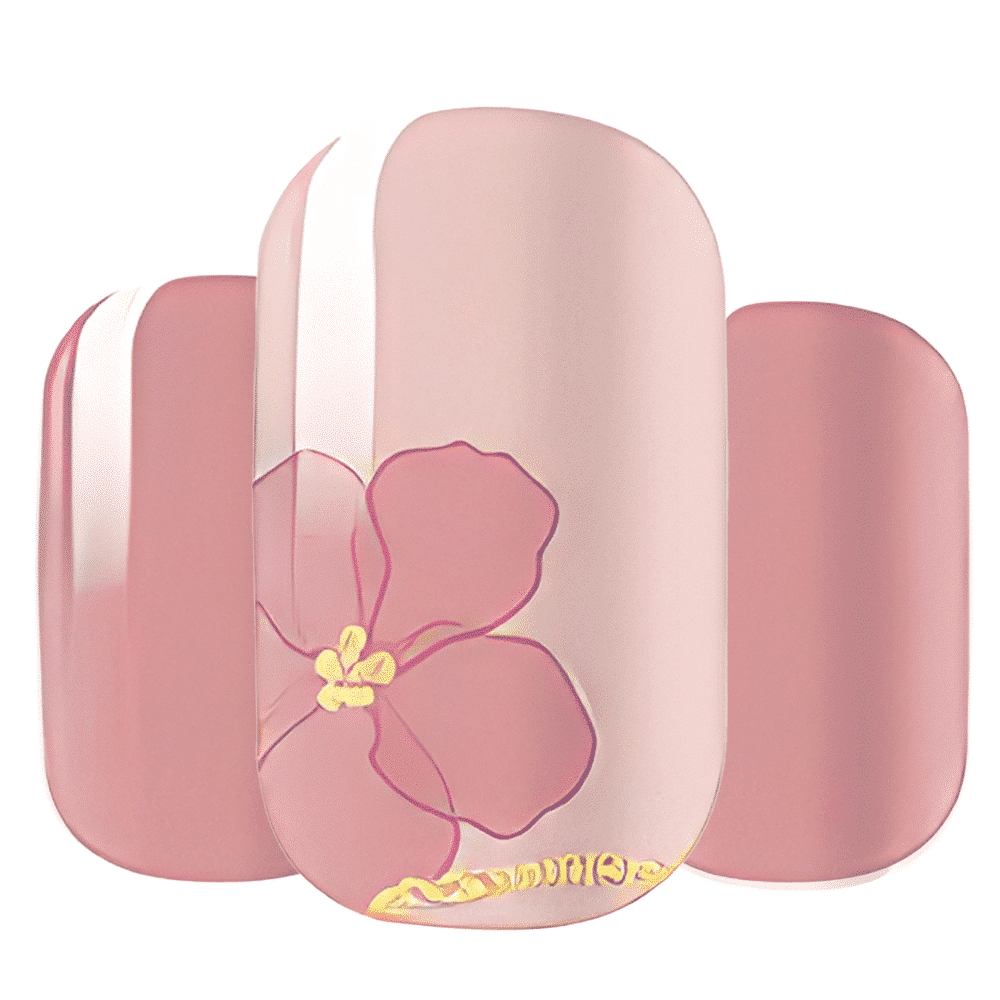 Holy Grail Nail Non-UV Nail Wraps Pink Carnation - Wide Fit Wrap (20 Piece)