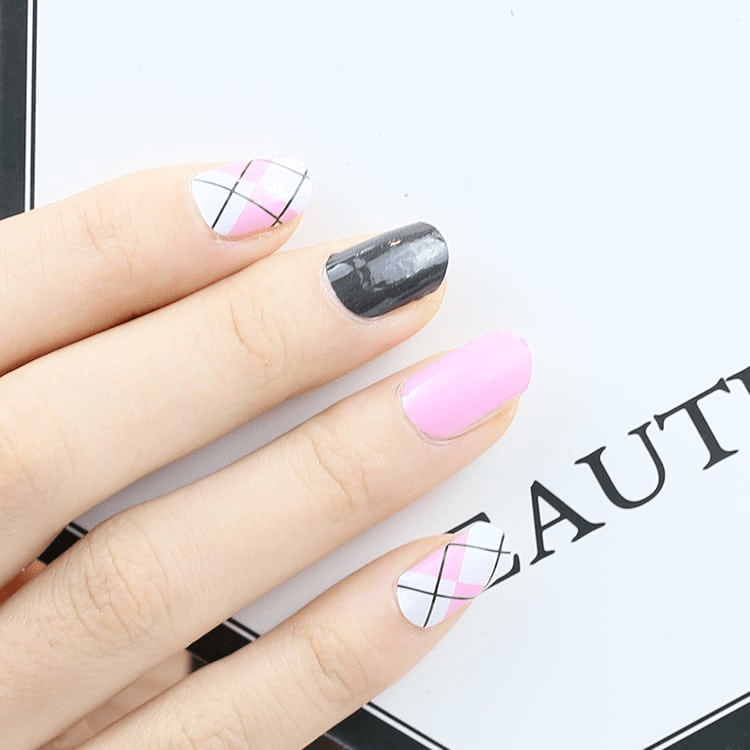 Holy Grail Nail Non-UV Nail Wraps Pink Check - Holy Classics (Non-UV Nail Wraps)