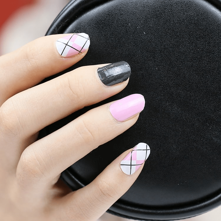 Holy Grail Nail Non-UV Nail Wraps Pink Check - Holy Classics (Non-UV Nail Wraps)