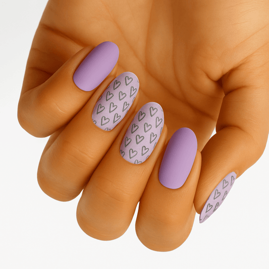 Holy Grail Nail Non-UV Nail Wraps Purple Hearts - Holy Classics (Non-UV Nail Wraps)