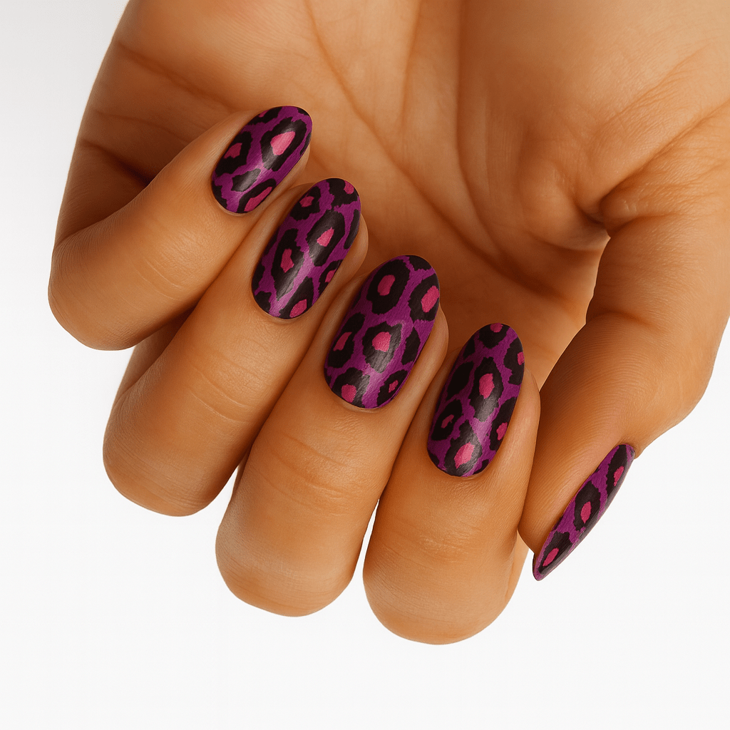Holy Grail Nail Non-UV Nail Wraps Purple Leopard - Holy Classics (Non-UV Nail Wraps)