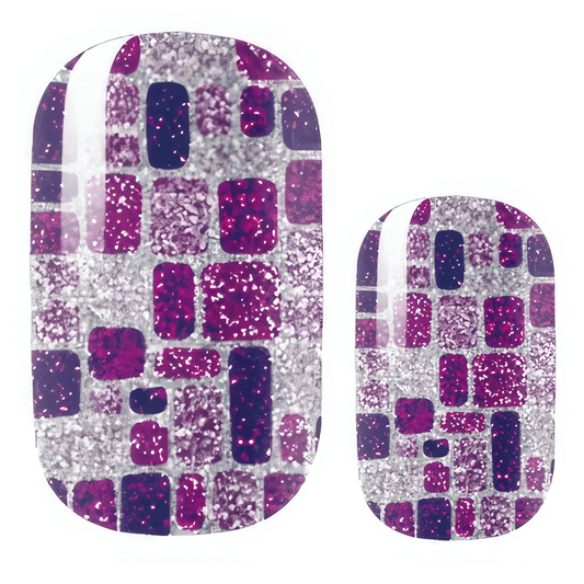 Holy Grail Nail Non-UV Nail Wraps Purple Mosaic (Glitter) - Holy Classics (Non-UV Nail Wraps)