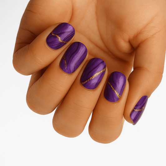 Holy Grail Nail Non-UV Nail Wraps Purple Precious - Wide Fit Wrap (22 Piece)